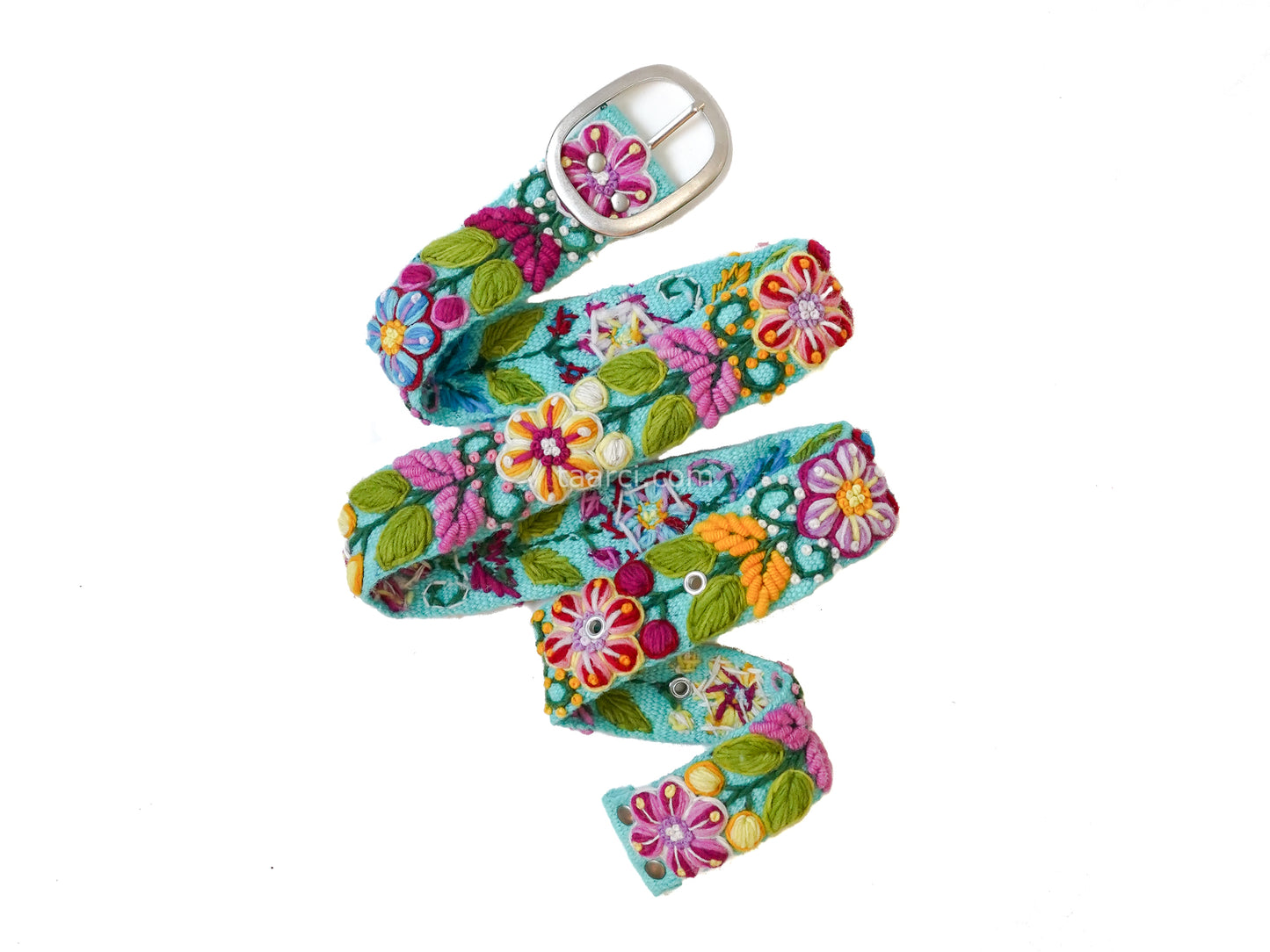 Ceinture Brodée Wayta Turquoise