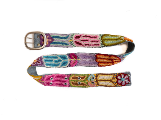 Ceinture brodée Florcita gris