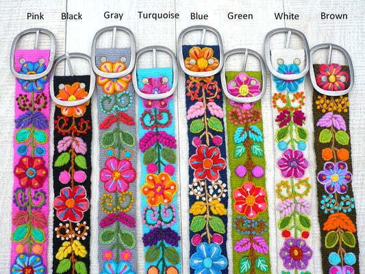 Wholesale embroidered belts peruvian Floral