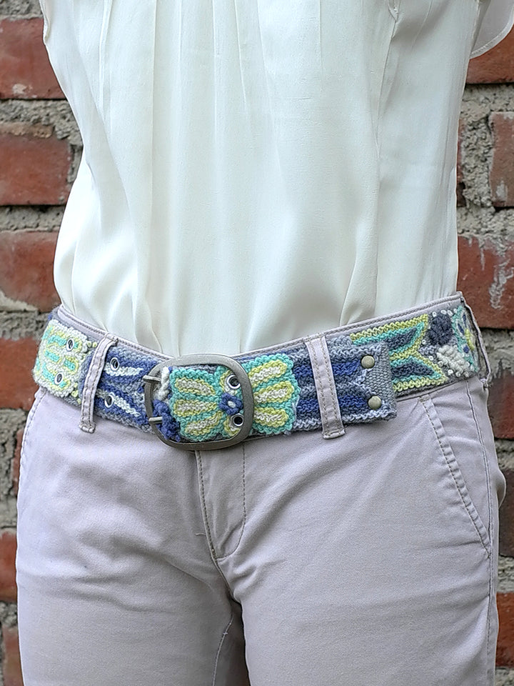 Monochromatic Embroidered Wool Belt