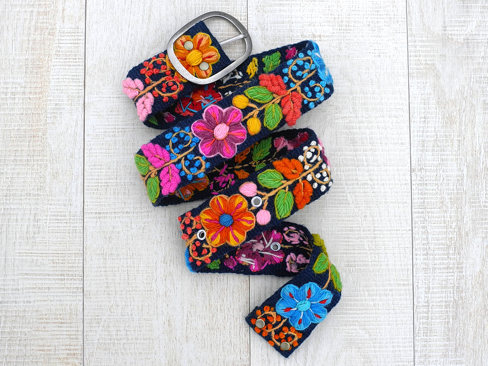 Wholesale embroidered belts peruvian Floral