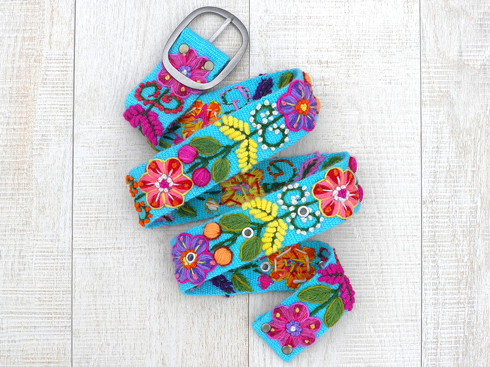 Wholesale embroidered belts peruvian Floral