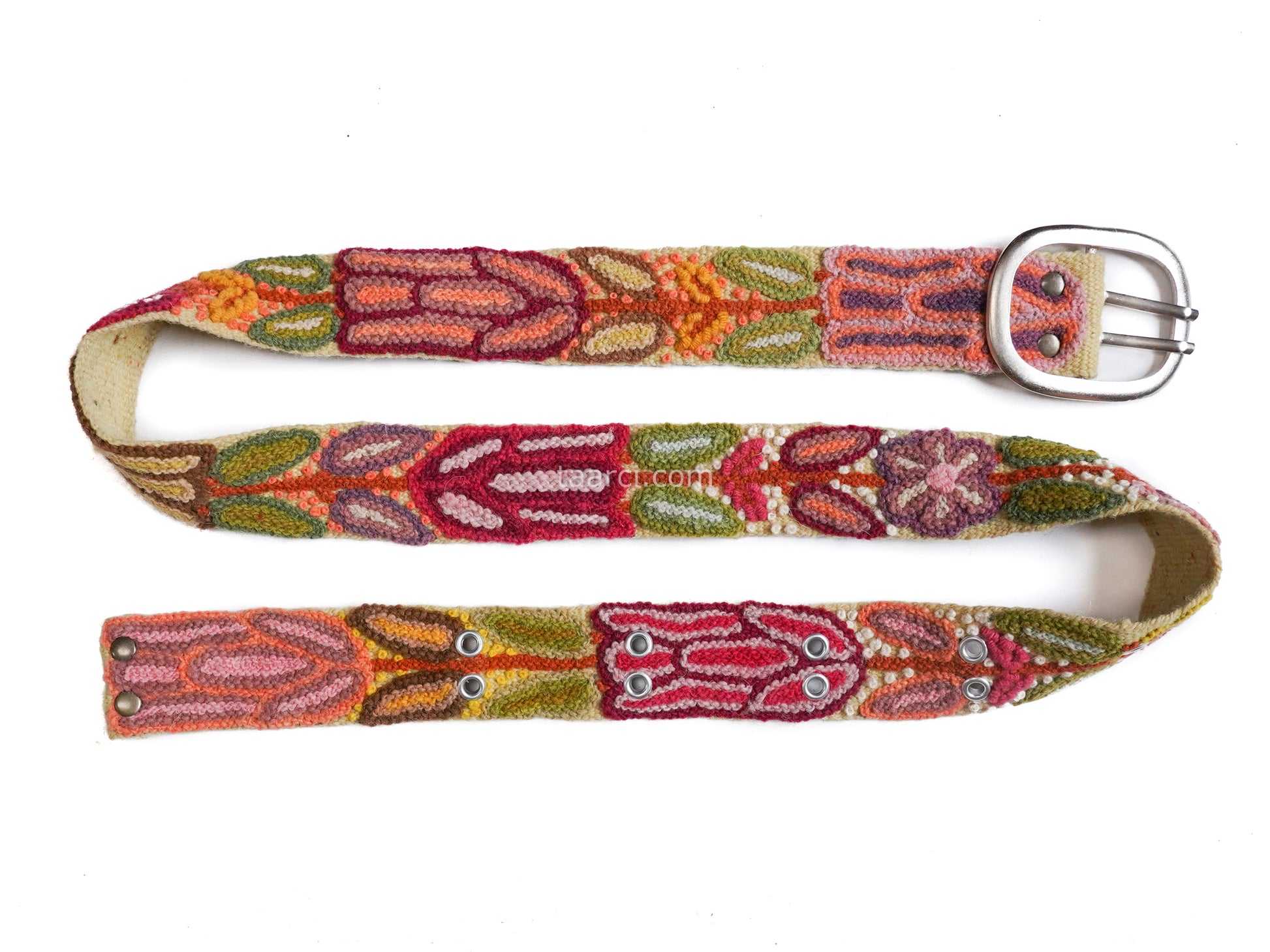 embroidered belt citron